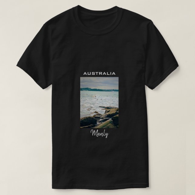 Manly Beach Surf Australien Reisen T-Shirt (Design vorne)