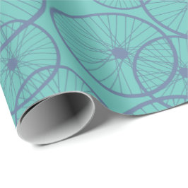 Manly Blue Cyclist Bike Wheels Gemustert Geschenkpapier