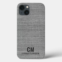 Manly Gray Initial Monogram Einfach Minimalistisch Case-Mate iPhone Hülle