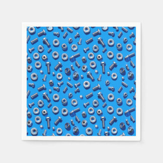 Manly Man Gear Head Nuts and Bolts Napkins Serviette