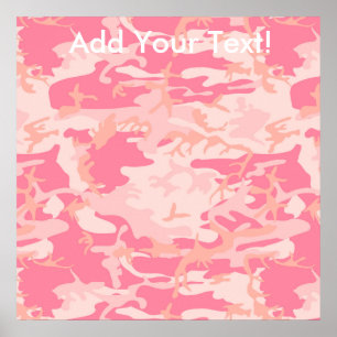 Manly Pink Camouflage Poster