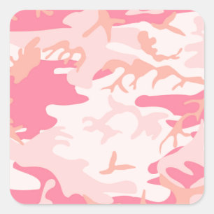 Manly Pink Camouflage Quadratischer Aufkleber