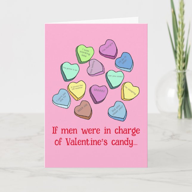Manly Valentine Candy Card Dankeskarte (Vorderseite)
