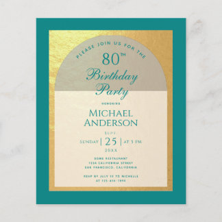 Mann 80. Geburtstag Imitate Gold Aquamarine Einlad