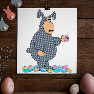 Mann als Osterhasenplakat Poster