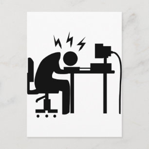 Mann am Arbeitsplatz Postkarte