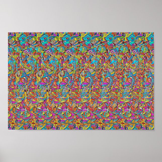 Mann am Arbeitsplatz - Versteckter 3D-Druck Poster (Vorne)