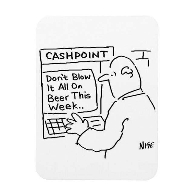 Mann an der Geldmaschine Magnet (Vertikal)