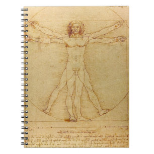 Mann-Anatomie Leonardo da Vincis Vitruvian Notizblock