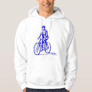 Mann auf dem Fahrrad - Blau Hoodie