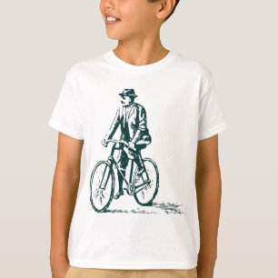 Mann auf dem Fahrrad - Dunkelgrün T-Shirt