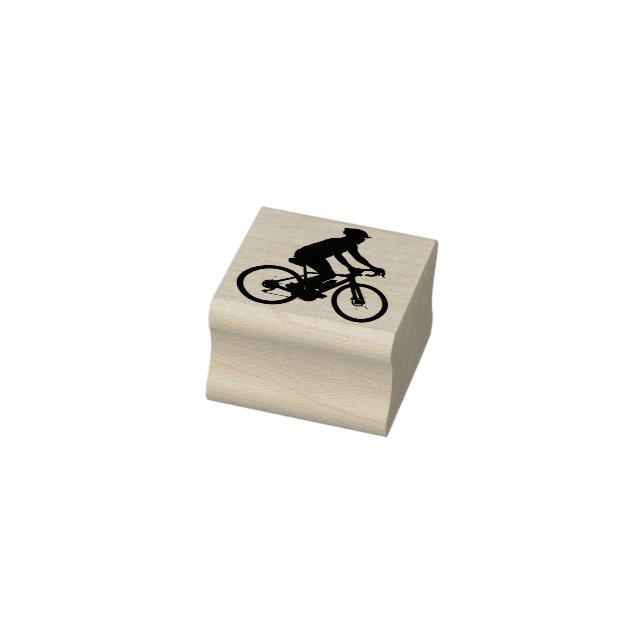 Mann auf dem Fahrrad Gummistempel (Stempel)