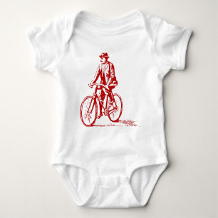 Mann auf dem Fahrrad - Ruby Red Baby Strampler