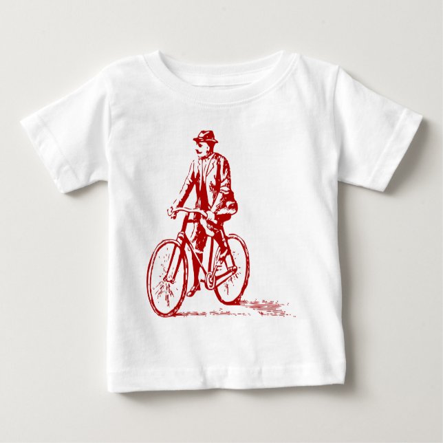 Mann auf dem Fahrrad - Ruby Red Baby T-shirt (Vorderseite)