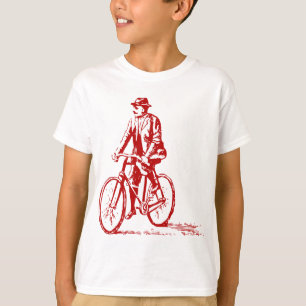 Mann auf dem Fahrrad - Ruby Red T-Shirt