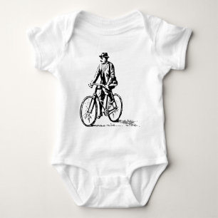 Mann auf dem Fahrrad - Schwarz Baby Strampler