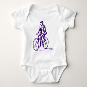 Mann auf dem Fahrrad - Tief Lila Baby Strampler