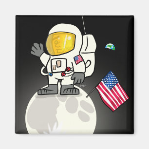 Mann auf dem Mond Magnet