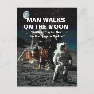 Mann auf dem Mond Riesenschritt für die Menschheit Postkarte