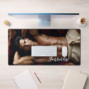 Mann auf der Bärenruge Schreibtischunterlage