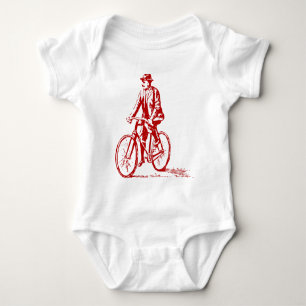 Mann auf einem Fahrrad - Rubinrot Baby Strampler