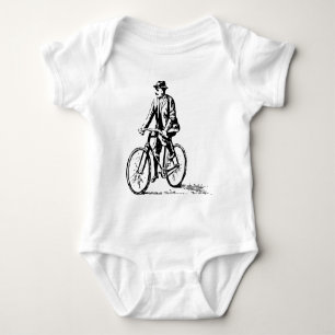 Mann auf einem Fahrrad - Schwarz Baby Strampler