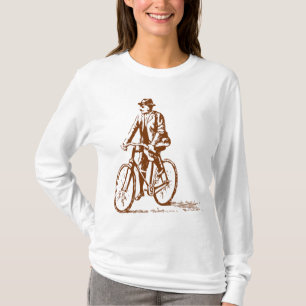 Mann auf einem Fahrrad - Walnuss Brown T-Shirt