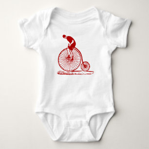 Mann auf einem Hochrad - Ruby Rot Baby Strampler