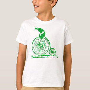 Mann auf einem Penny Farthing - Grass Green T-Shirt