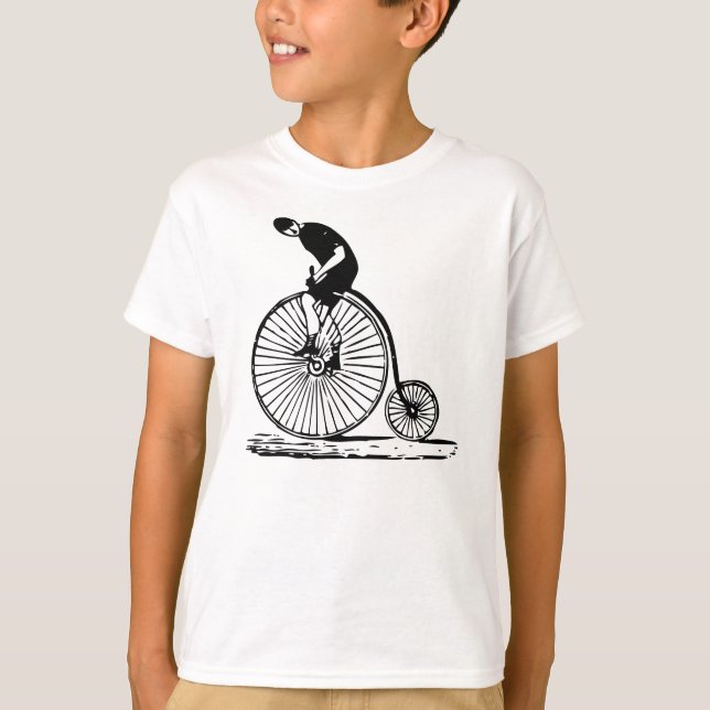 Mann auf einem Penny Farthing - Schwarz T-Shirt (Vorderseite)