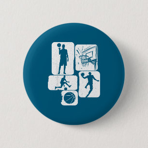 Mann Basketballspieler Trainer Fan Korb Button