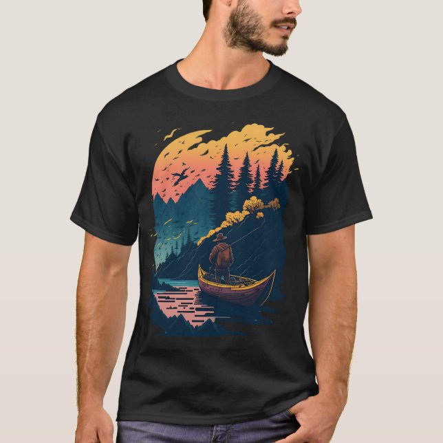 Mann beim Fischen T-Shirt (Vorderseite)