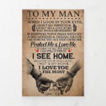 Mann beschütze mich und Liebe Dreifach Gefaltete Urlaubskarte<br><div class="desc">Mann beschütze mich und Liebe</div>