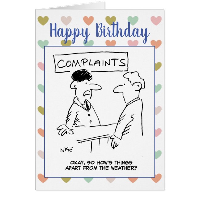 Mann beschwert sich über das Wetter am Beschwerdes (Vorne)