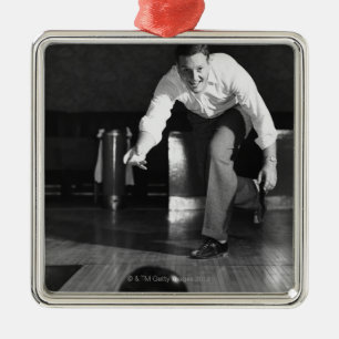 Mann-Bowling Silbernes Ornament