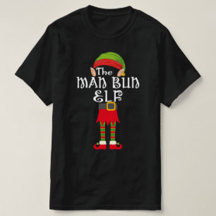 Mann-Bun-Elf-Familie passend Weihnachten T-Shirt