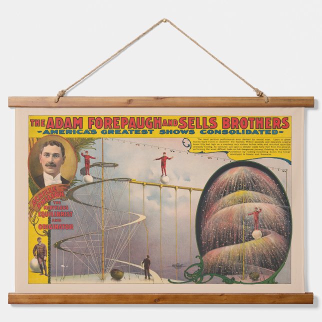 Mann Darstellend auf ausgesetztem Kabel- und Spira Wandteppich Mit Holzrahmen (Vorne)