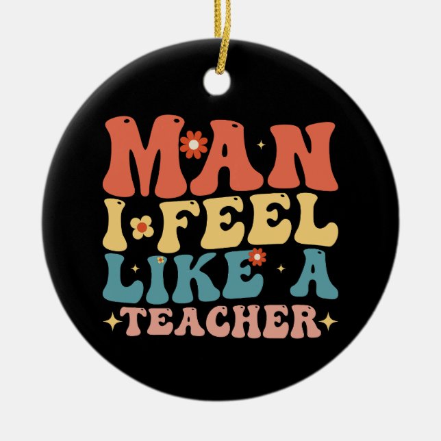 Mann, den ich wie ein Lehrer fühle, zurück zur Sch Keramik Ornament (Vorne)