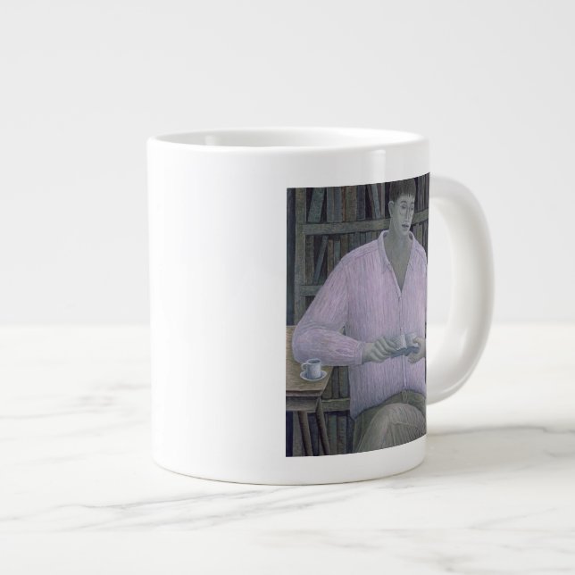 Mann, der 1998 liest Jumbo-Tasse (Vorderseite Rechts)