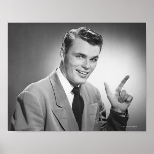 Mann, der 2 zeigt poster