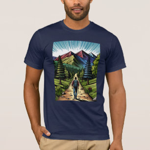 Mann, der auf Wanderwegen wandert T-Shirt