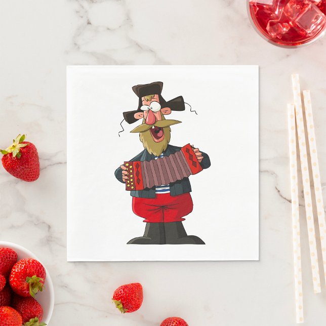 Mann, der das Akkordion spielt Serviette (Von Creator hochgeladen)