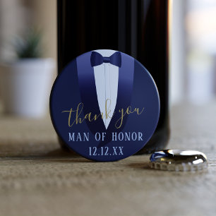 Mann der Ehre Danke Blue Wedding Bottle Opener Flaschenöffner