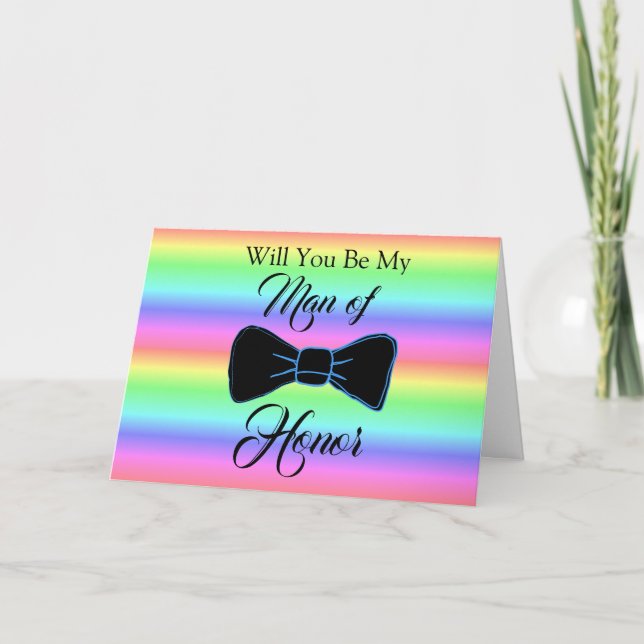 Mann der Ehre Vorschlag Hochzeitskarte Karte (Vorderseite)