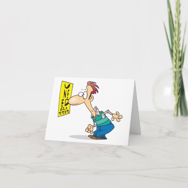 Mann, der eine Augenkarte liest Dankeskarte (Vorderseite)