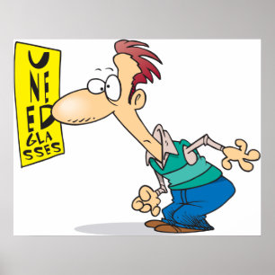 Mann, der eine Augenkarte liest Poster