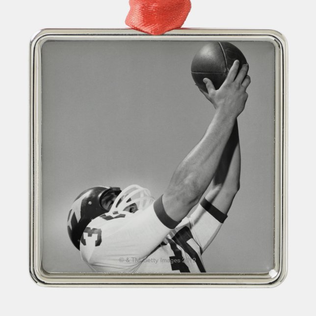 Mann, der Fußball spielt Silbernes Ornament (Vorne)