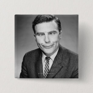Mann, der Gesicht macht Button