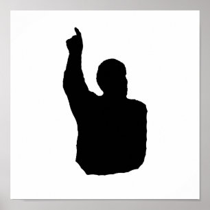 Mann, der herauf Schatten zeigt Poster