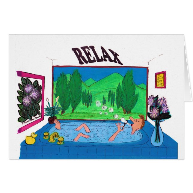 Mann, der in durchbrennenblasen einer Badewanne (Vorderseite (Horizontal))